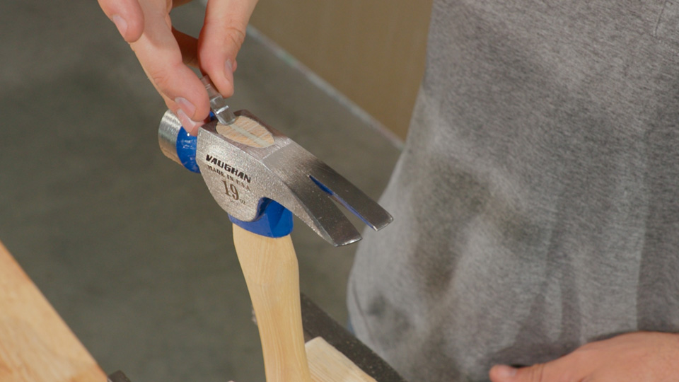 placing the first steel wedge